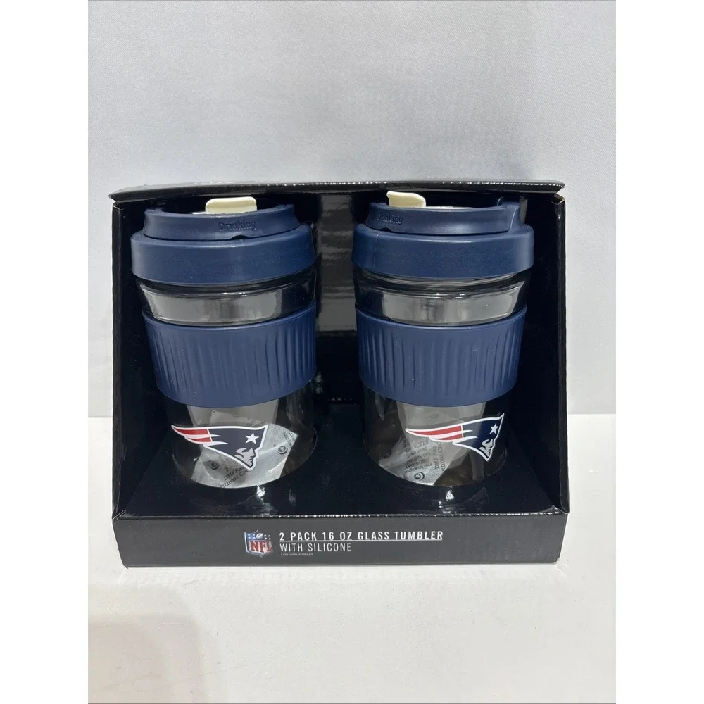 New England Patriots 2025 Officially NFL Licensed 16oz Glass Tumblers 16oz New
